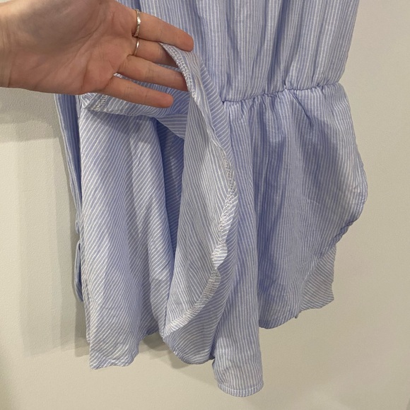 LF Seek The Label Blue & White Open-Shoulder Striped Romper - Picture 5 of 11